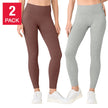 Lemon Women's Ribbed Legging, 2-pack - Grey