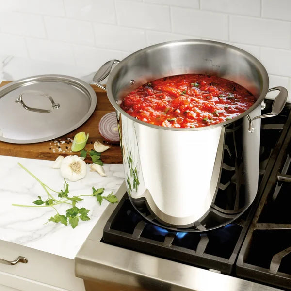 Bergner Stainless Steel Stock Pot with Lid, 16 L (16.9 qt.)