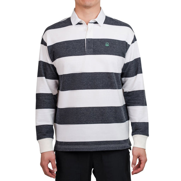 United Colors of Benetton Men's Long Sleeve Rugby Sweater - Cream