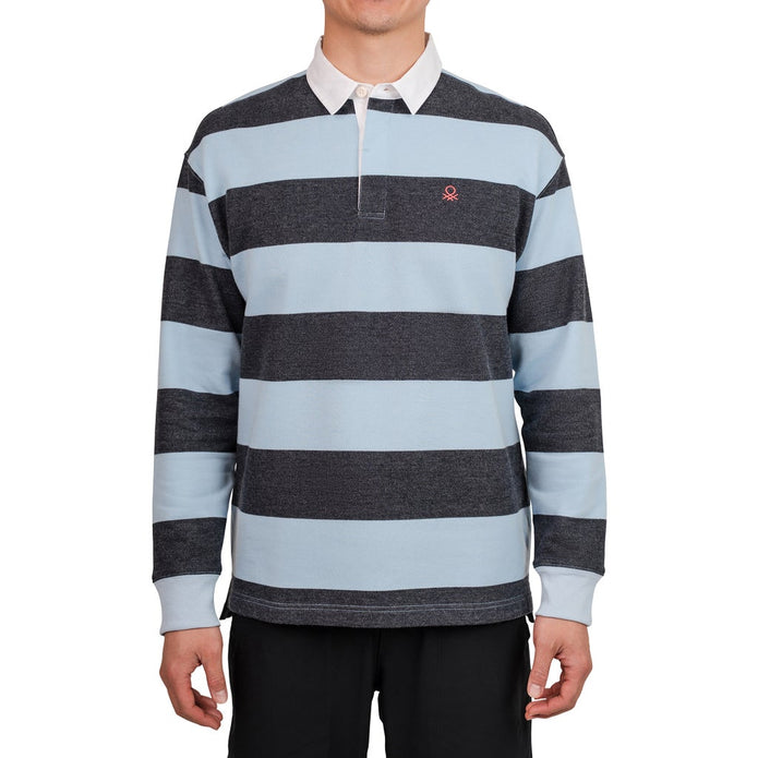 United Colors of Benetton Men's Long Sleeve Rugby Sweater - Light Blue