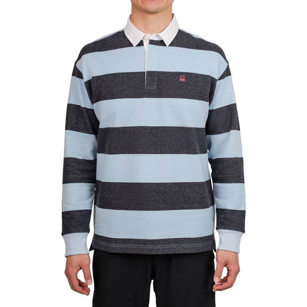 United Colors of Benetton Men's Long Sleeve Rugby Sweater - Light Blue