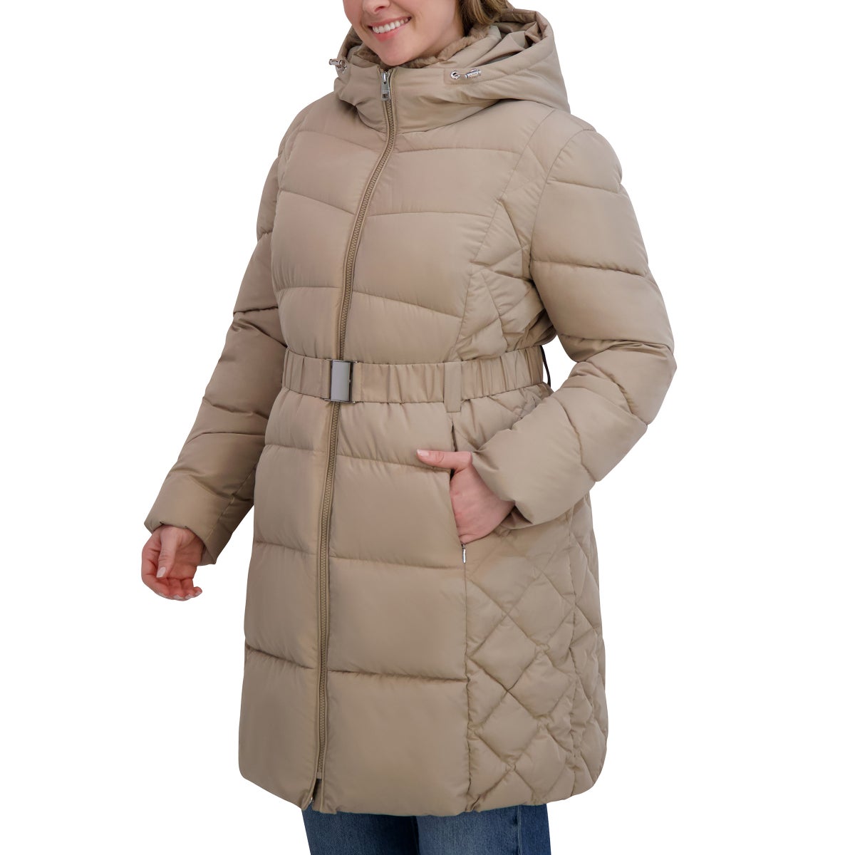 Andrew Marc Women's Belted Long Jacket