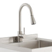 TRINITY Stainless Steel Utility Sink with Shelf and Pullout Faucet