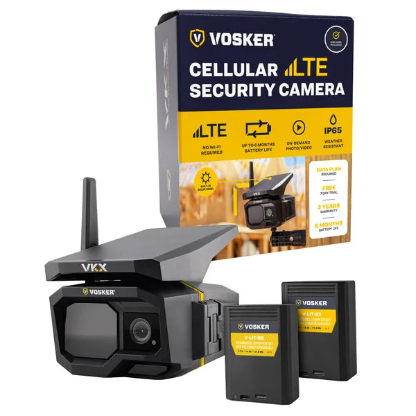 VOSKER VKX Outdoor 1080p Solar Powered Cellular Connectivity Security Camera