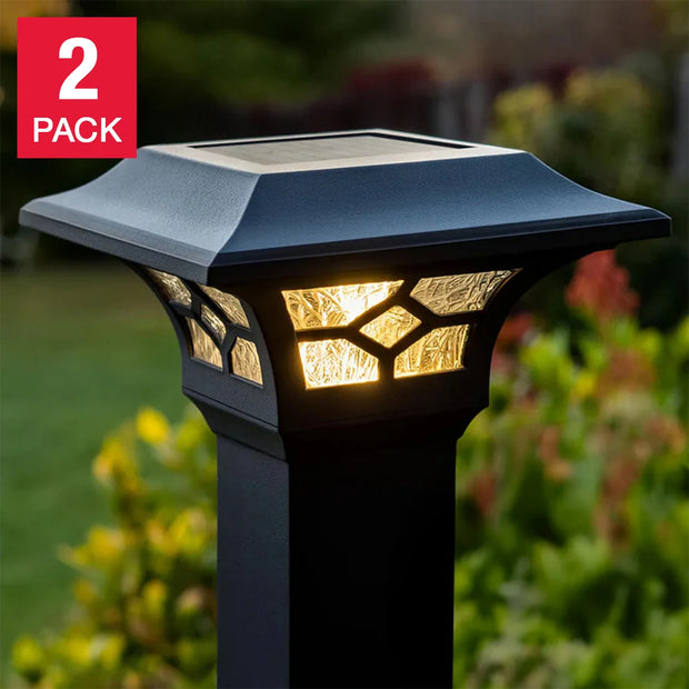 Classy Caps Kingston Dual Lighted Solar Post Cap, 2-pack