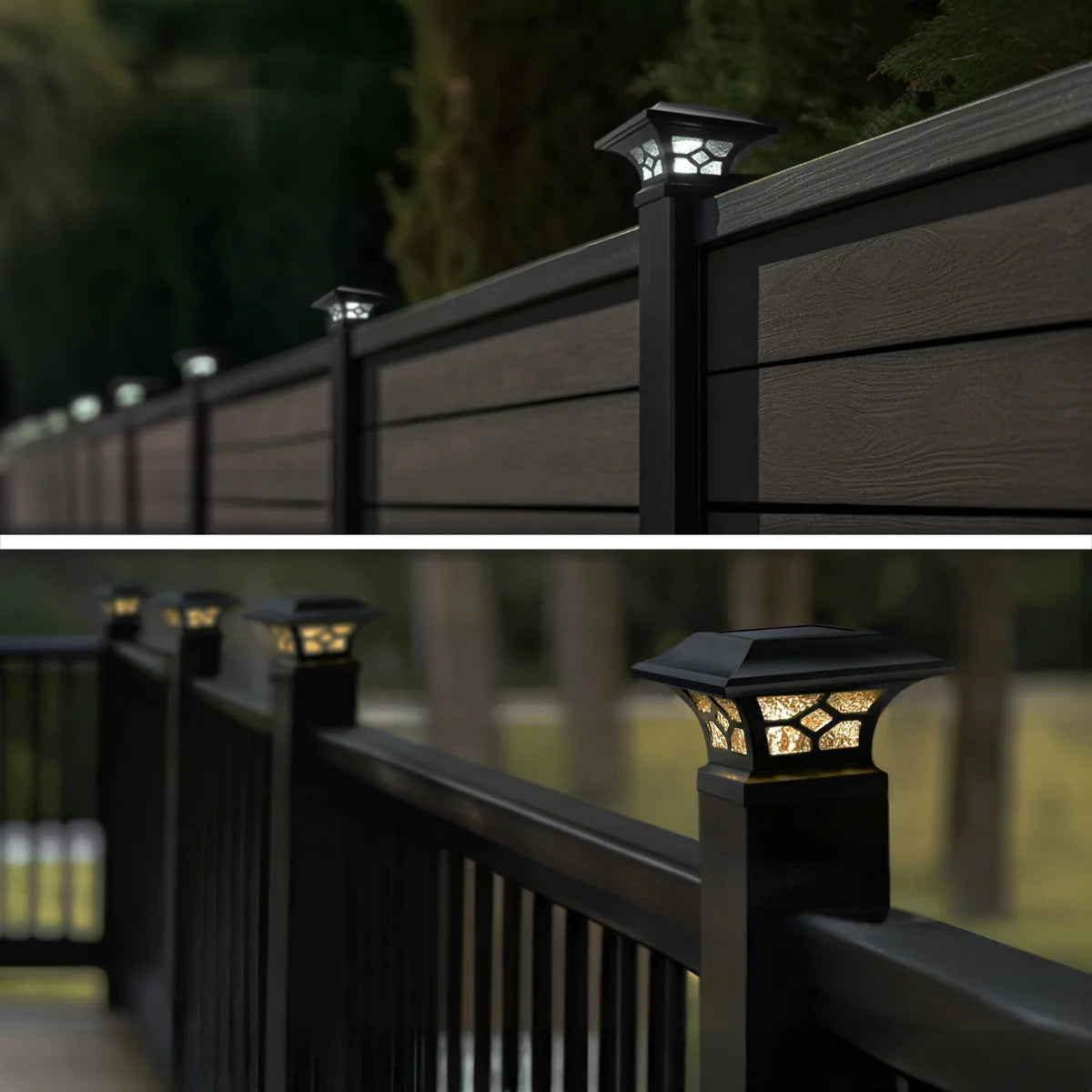 Classy Caps Kingston Dual Lighted Solar Post Cap, 2-pack