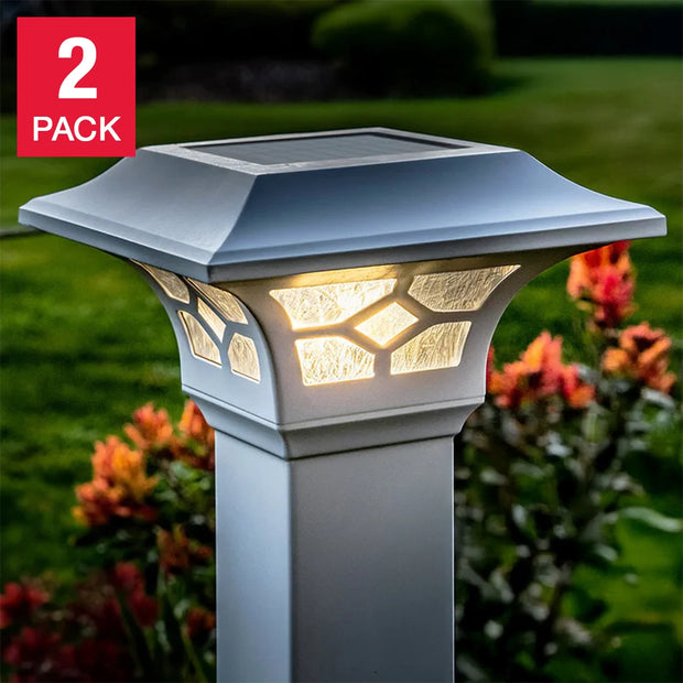 Classy Caps Kingston Dual Lighted Solar Post Cap, 2-pack