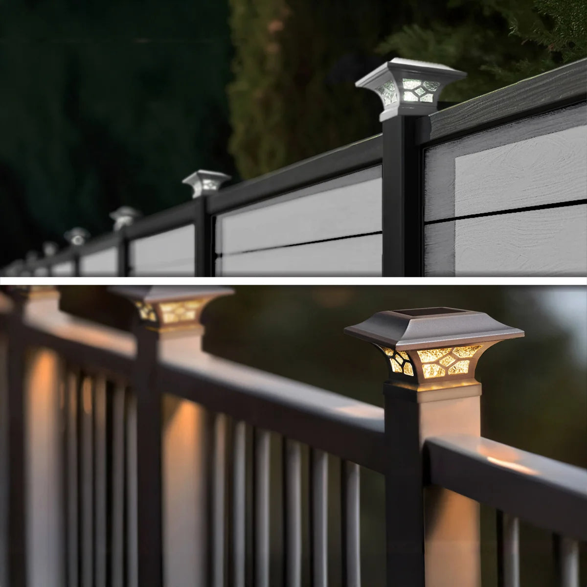 Classy Caps Kingston Dual Lighted Solar Post Cap, 2-pack