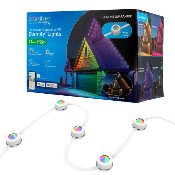 Enbrighten Eternity Smart Eave Permanent Outdoor Lights with 72 RGBWIC LEDs, 100 ft.