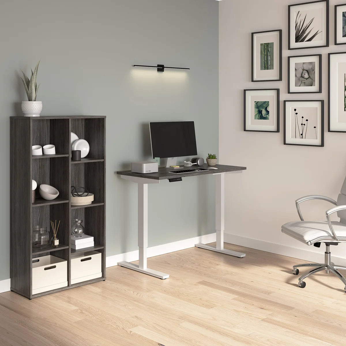 Bestar Viva 120.9 cm (47.6 in.) Height Adjustable Desk with Bookcase