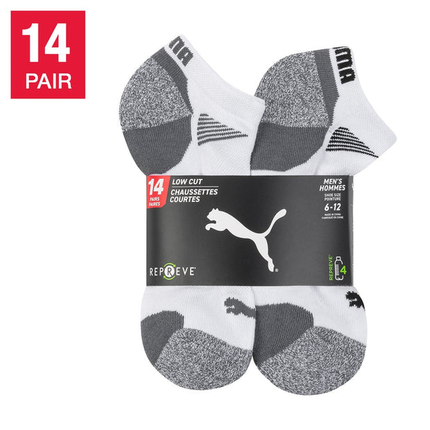 Puma Men’s Repreve Athletic Sock, 14-pair - White