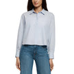 Gap Women's Cropped Poplin Top - Light Blue