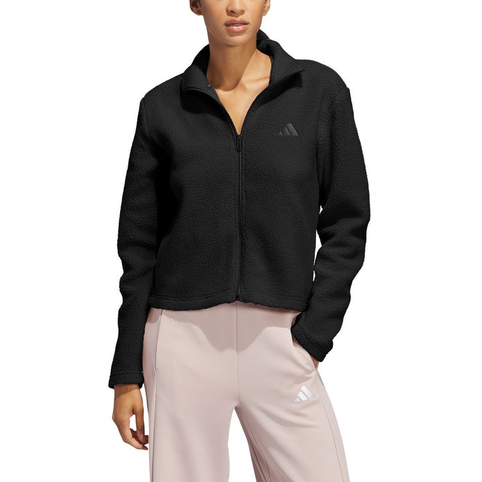 adidas Women's Fleece Full Zip Sherpa Jacket - Black