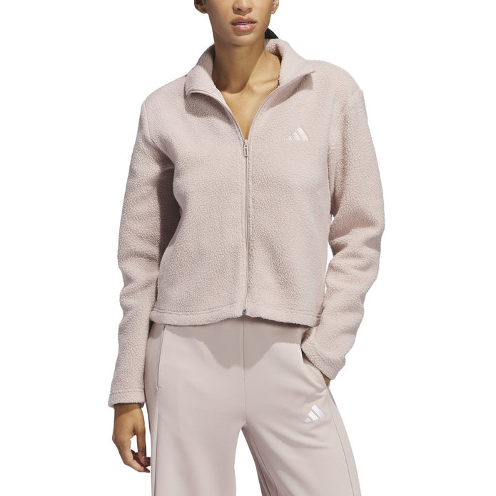 adidas Women's Fleece Full Zip Sherpa Jacket - Taupe