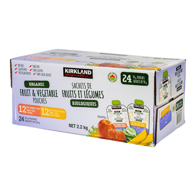 Kirkland Signature Organic Fruit and Vegetable Snack, 24 × 90 g