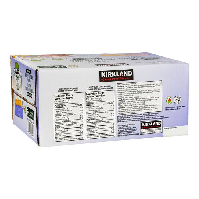 Kirkland Signature Organic Fruit and Vegetable Snack, 24 × 90 g