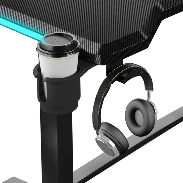 Tresanti Hyperion 120.1 cm (47.3 in.) Adjustable Height Desk with LED Lighting