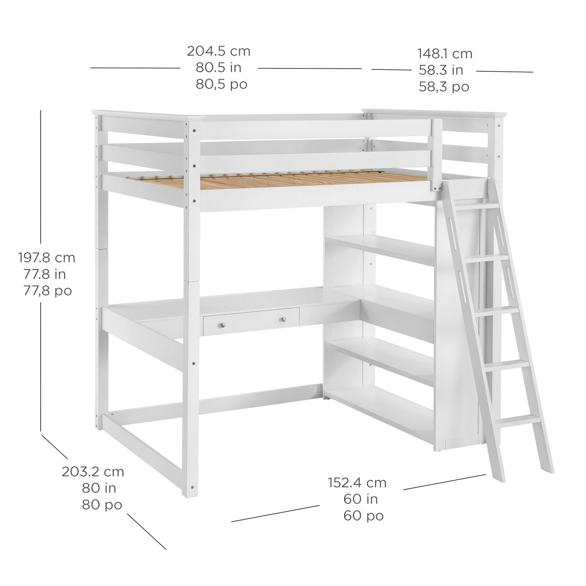 Bayside Furnishings Brooks Loft Bed