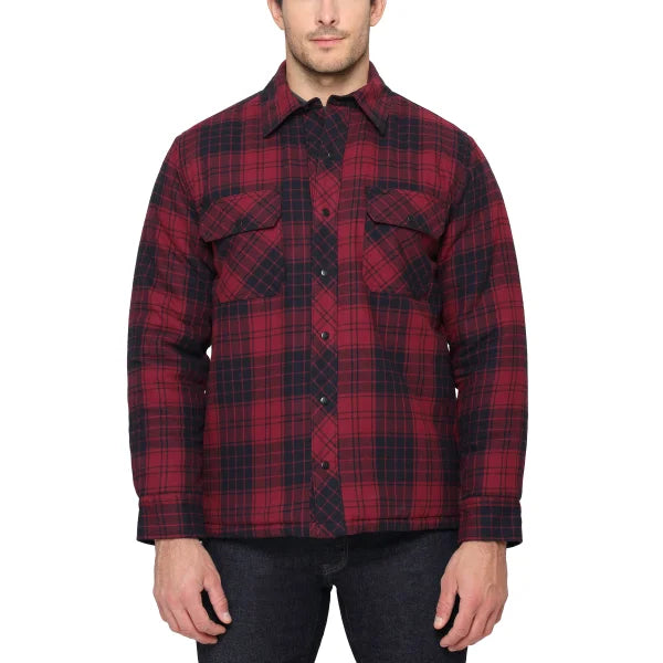 The B.C. Clothing Co. Men’s Quilted Flannel Overshirt With Hood