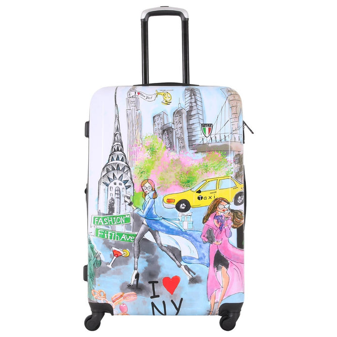 Tucci - Art Print 3-piece Hardside Expandable Spinner Luggage Set