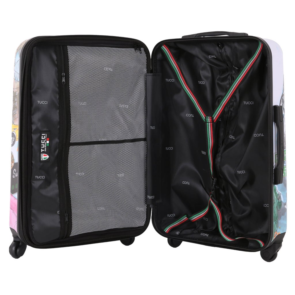 Tucci - Art Print 3-piece Hardside Expandable Spinner Luggage Set