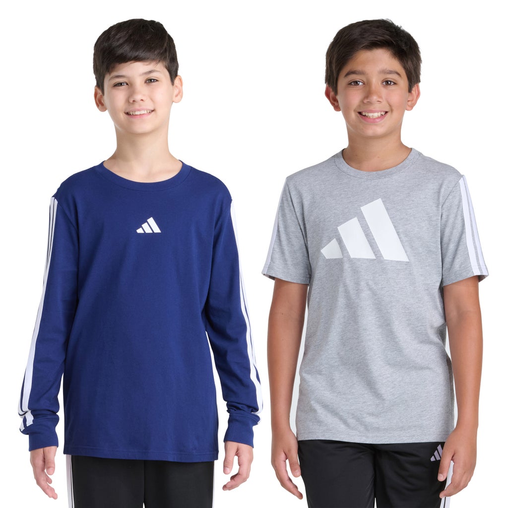 adidas Boys Long Sleeve and Short Sleeve Set - Navy
