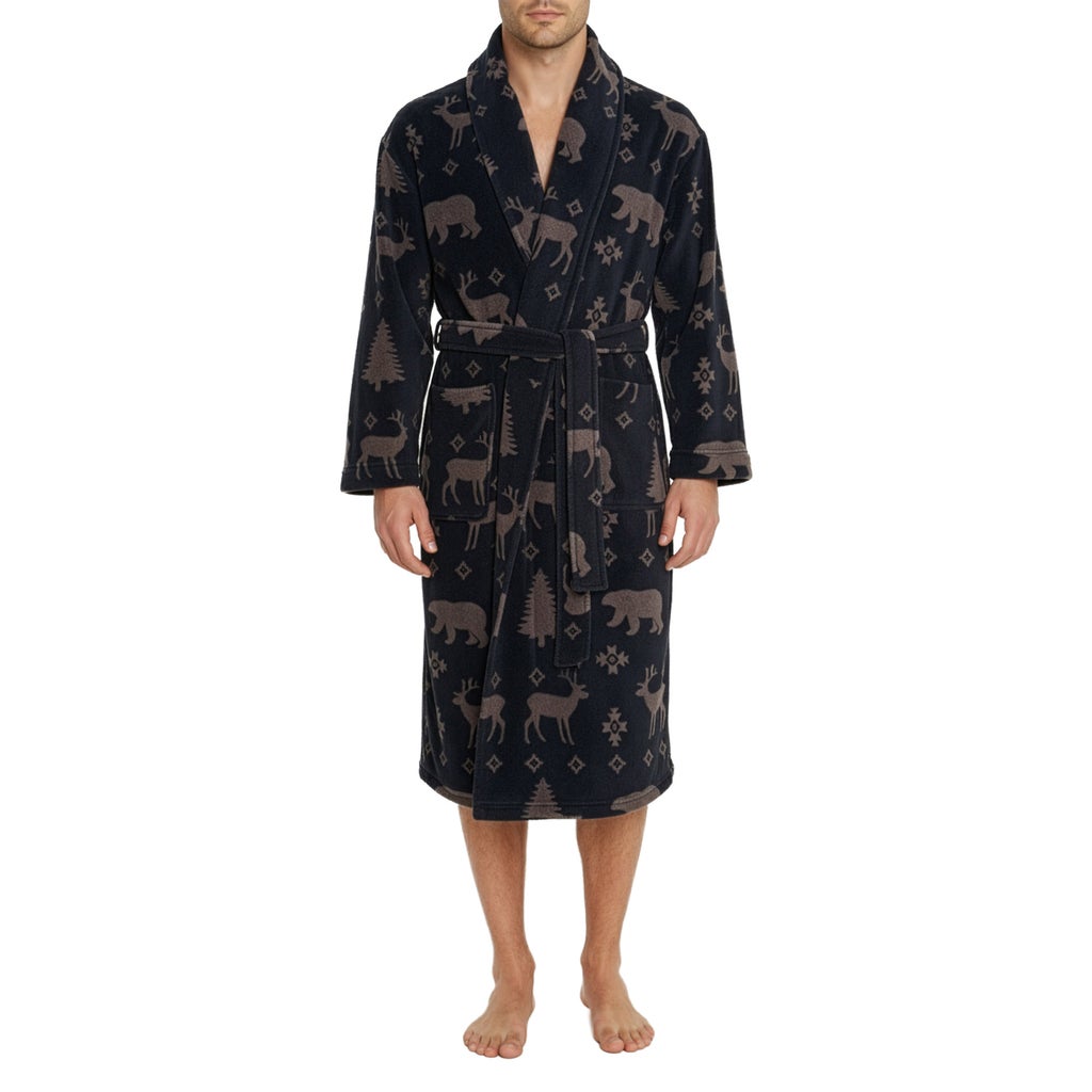 Weatherproof Men's Plush Robe - Black