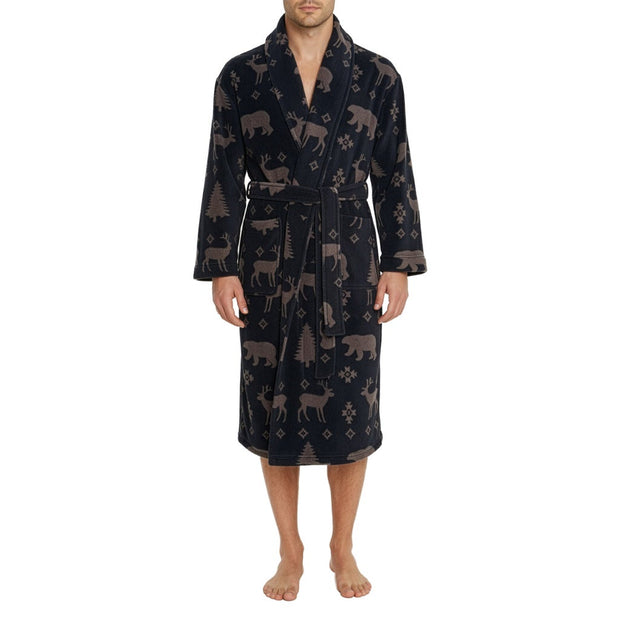 Weatherproof Men's Plush Robe - Black