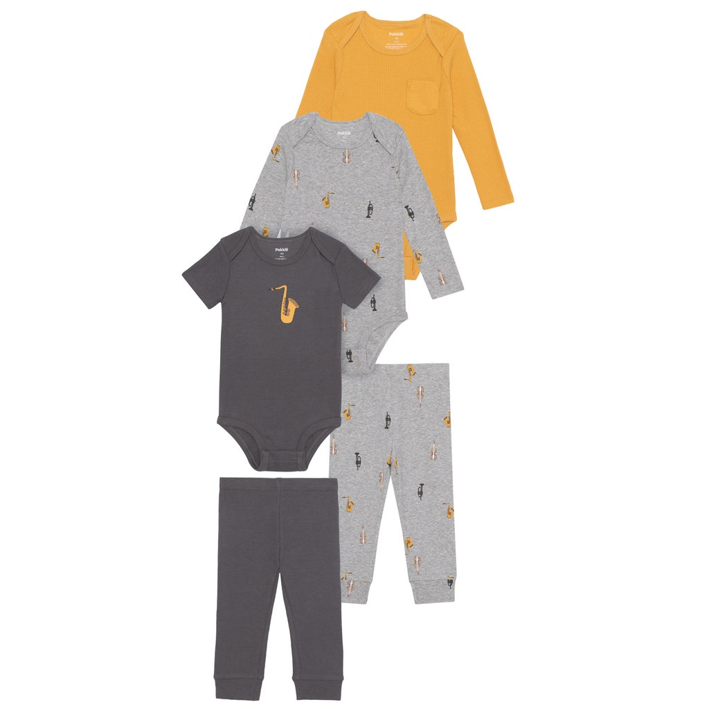 Pekkle Infant 5-piece Set - Grey
