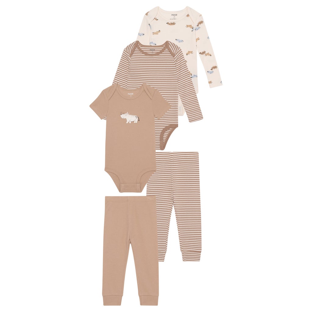 Pekkle Infant 5-piece Set - Tan