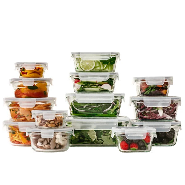Glasslock Food Storage Set, 28-piece