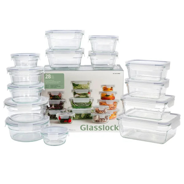 Glasslock Food Storage Set, 28-piece