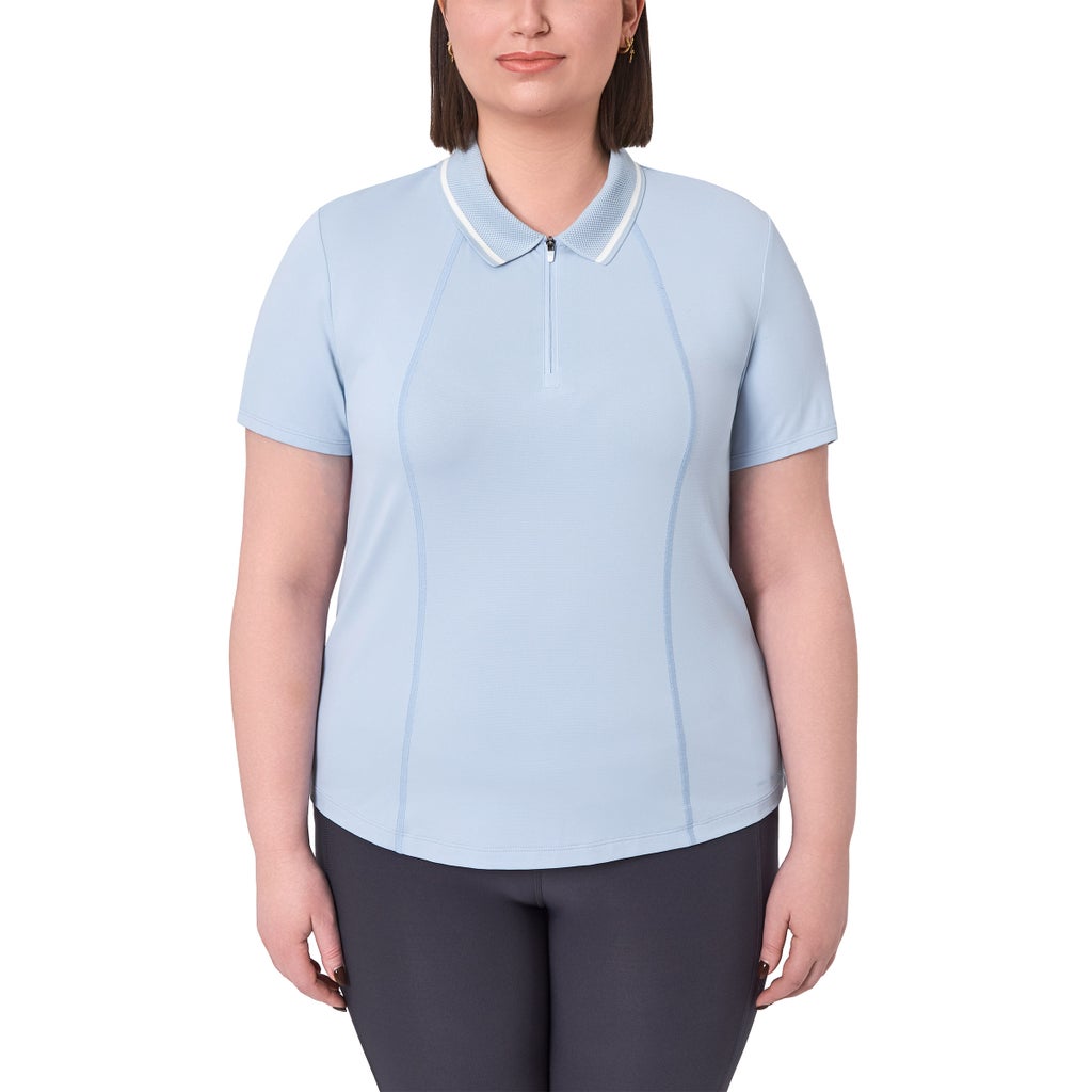 Mondetta Women’s Pique Mesh Short Sleeve Polo - Blue