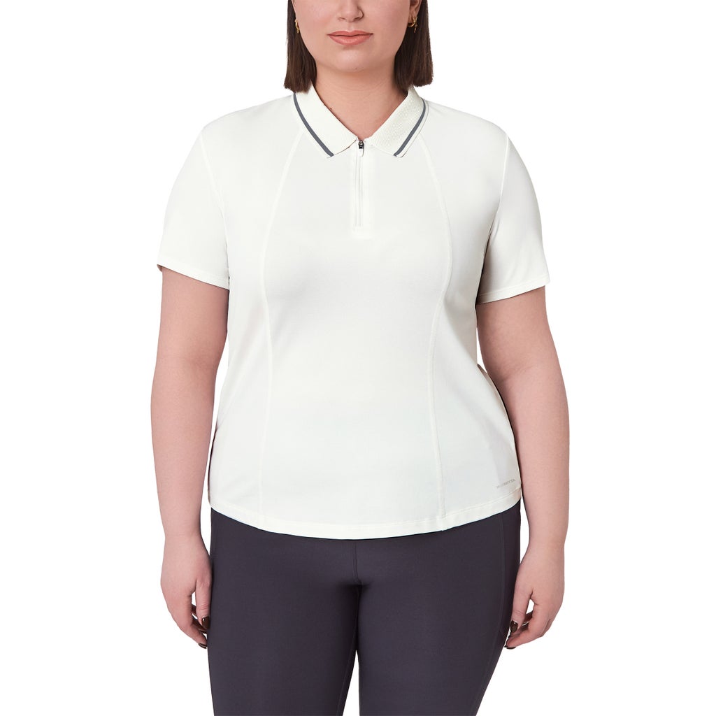 Mondetta Women’s Pique Mesh Short Sleeve Polo - White