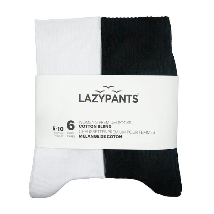 LAZYPANTS Women’s Premium Cotton Socks, 6-pairs - Grey