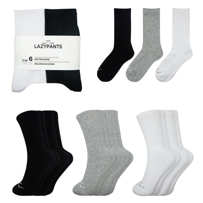 LAZYPANTS Women’s Premium Cotton Socks, 6-pairs