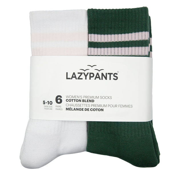 LAZYPANTS Women’s Premium Cotton Socks, 6-pairs - Multi