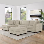 Thomasville Left-hand Facing Fabric Sectional with Storage Ottoman