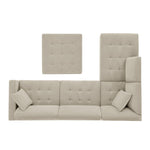 Thomasville Left-hand Facing Fabric Sectional with Storage Ottoman