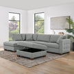 Thomasville Left-hand Facing Fabric Sectional with Storage Ottoman