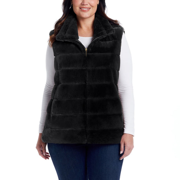 Weatherproof Women's Faux Fur Vest - Black