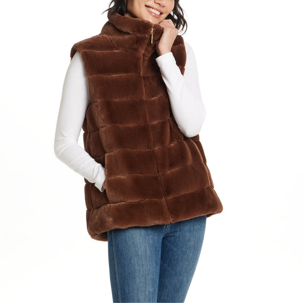 Weatherproof Women's Faux Fur Vest - Brown