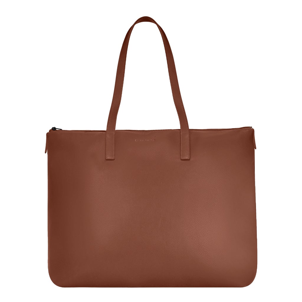 Champs Onyx Collection Leather Business Tote, 24 L - Brown