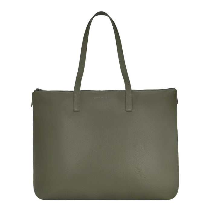 Champs Onyx Collection Leather Business Tote, 24 L - Green