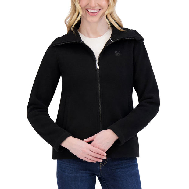 DKNY Sport Women's Polar Fleece Full Zip Sweater - Black