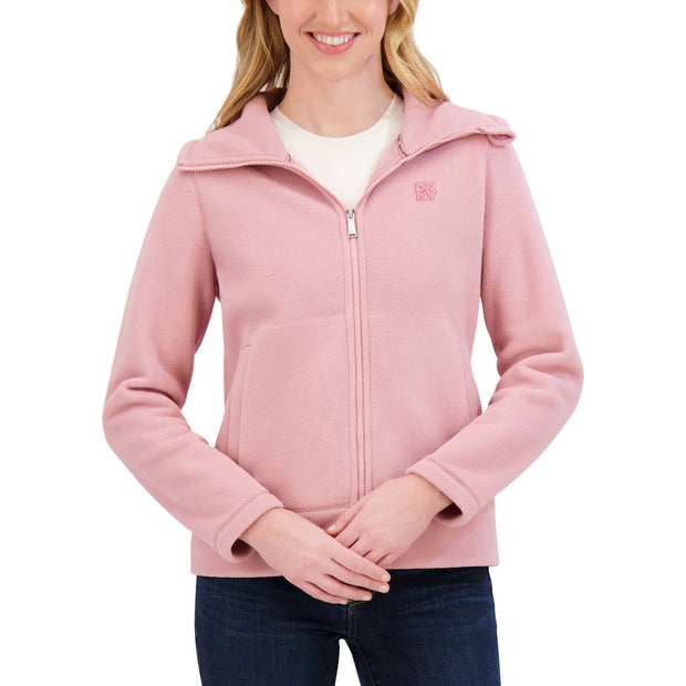 DKNY Sport Women's Polar Fleece Full Zip Sweater - Pink