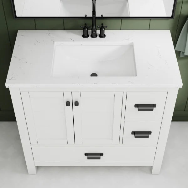 Craft + Main Brantley 37 in. Vanity with White Cultured Marble Top