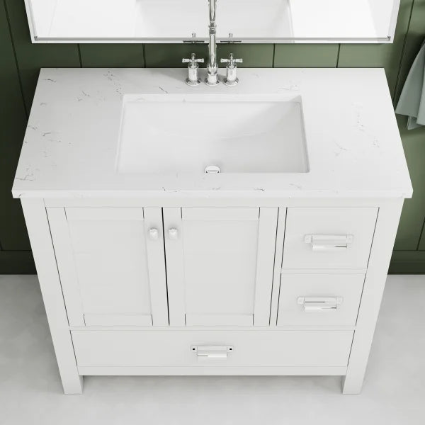 Craft + Main Brantley 37 in. Vanity with White Cultured Marble Top