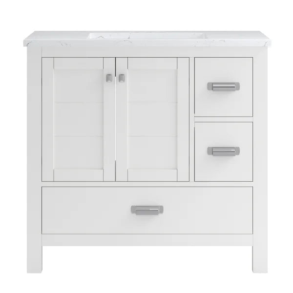 Craft + Main Brantley 37 in. Vanity with White Cultured Marble Top