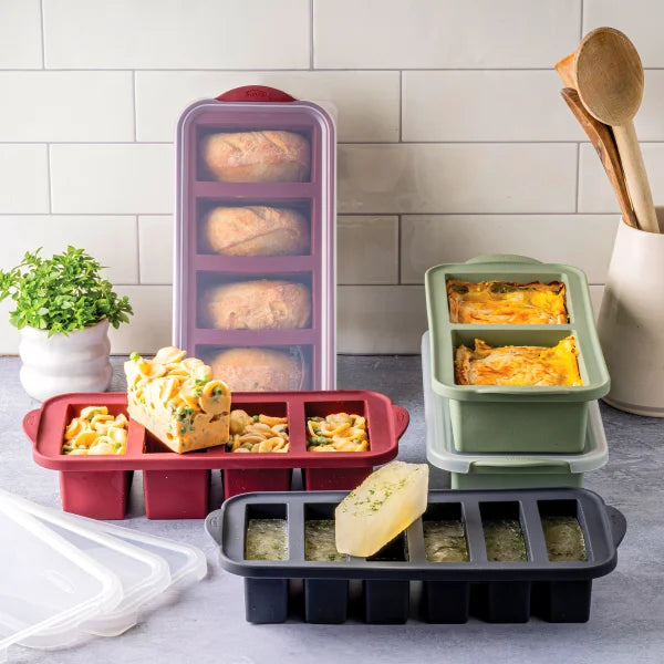 Trudeau Clever Cubes Silicone Freezer Molds with Lids, 5-pack